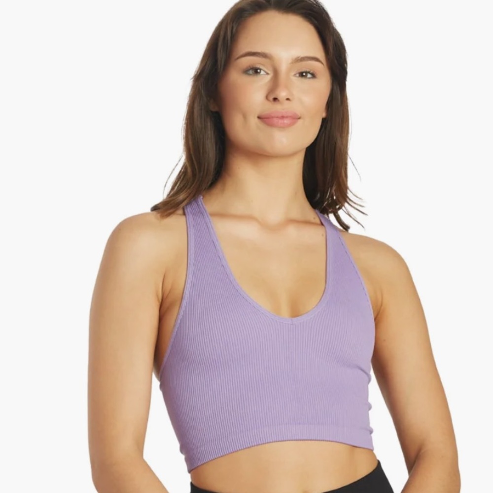Free People Movement Free Throw Crop Purple Dust Size Medium